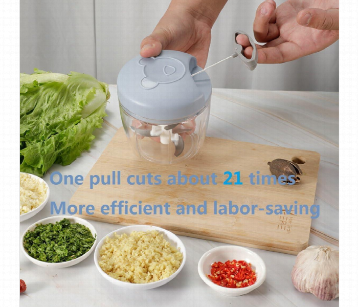 Easy Spin Cutter Vegetable Chopper Manual 5 Blade Kitchen Tool - Zoom Image 3