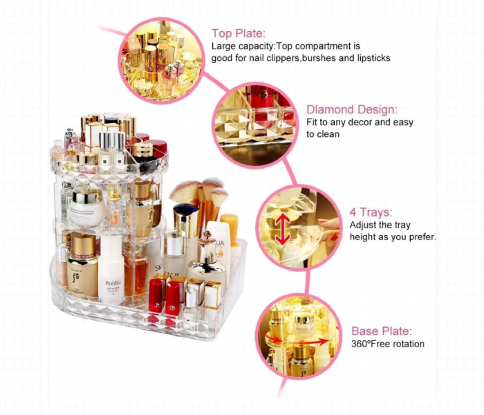 2 In 1 Rotating Cosmetic Storage Box - Zoom Image 3