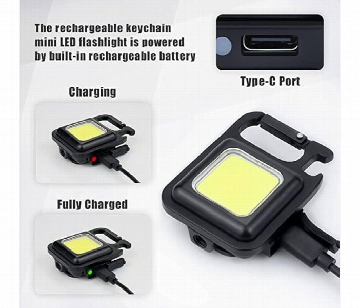 800 Lumen Mini Rechargeable Cob Keychain Flashlight - Zoom Image 3