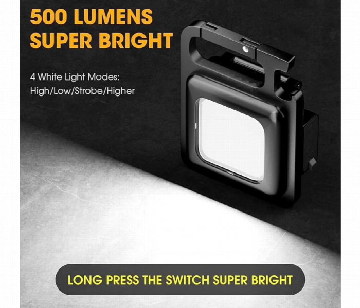 800 Lumen Mini Rechargeable Cob Keychain Flashlight - Zoom Image 5
