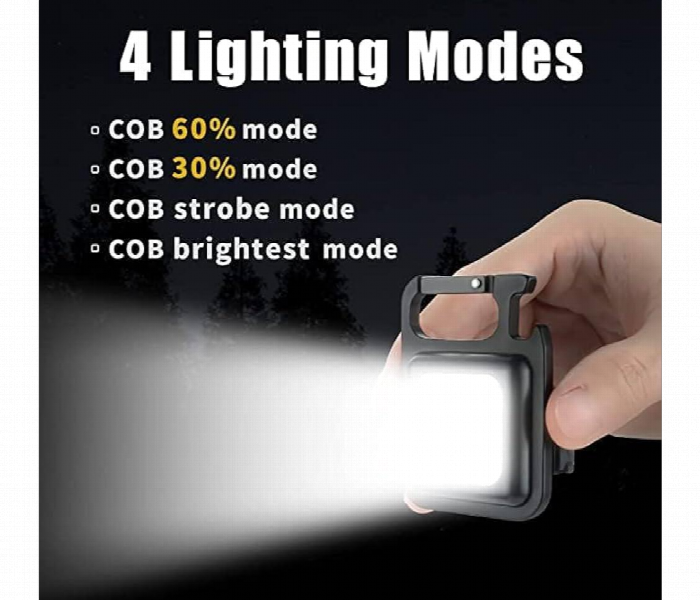 800 Lumen Mini Rechargeable Cob Keychain Flashlight - Zoom Image 4