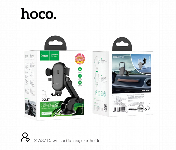 Hoco Universal One Button With 360 Degree Adjustable Viewing Angle Car Holder Dca37 - Zoom Image 2