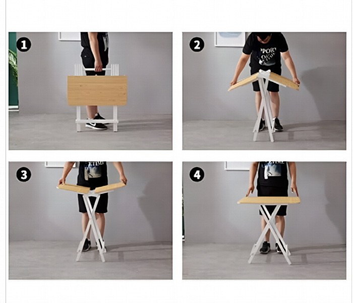 Multifunctional Folding Table Small Portable Wooden Square Table - Zoom Image 4