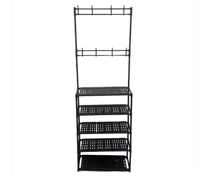 5 Layer Shoe And Hat Rack Multi Purpose Storage Organizer With Hooks - Zoom Image 4