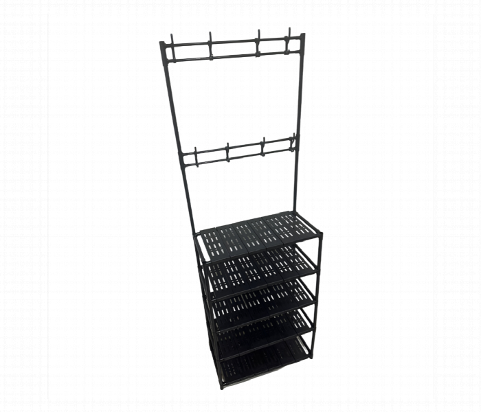 5 Layer Shoe And Hat Rack Multi Purpose Storage Organizer With Hooks - Zoom Image 2