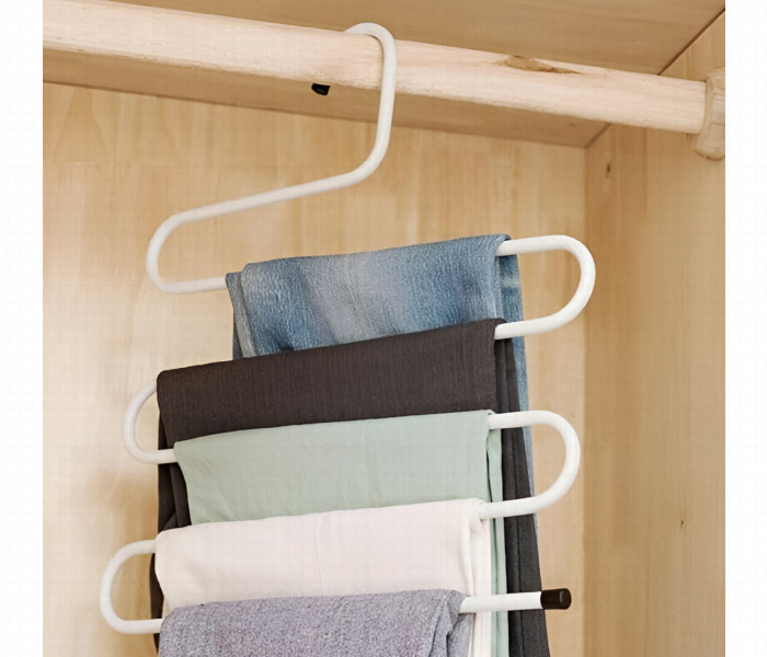 Multifunctional Pants Rack Hanger Space Saving Adjustable Wardrobe Organizer - Zoom Image 2