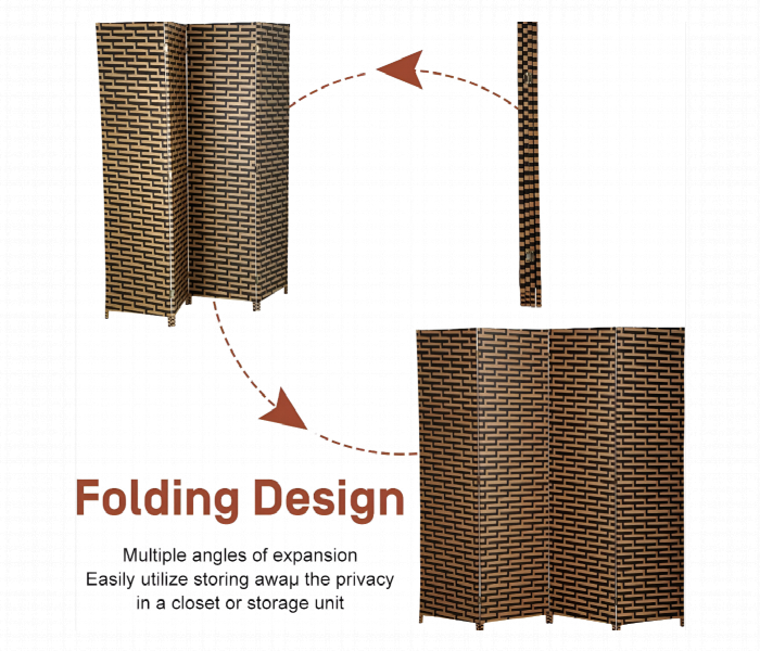 Foldable Privacy Screen Room Partition With 4 Panels - Zoom Image 4