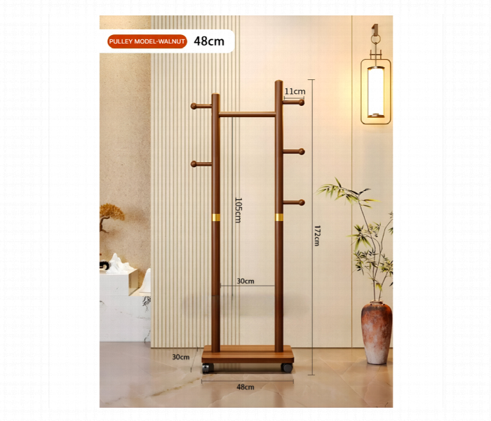 Clothes Rack Wooden With Wheels - Zoom Image 4