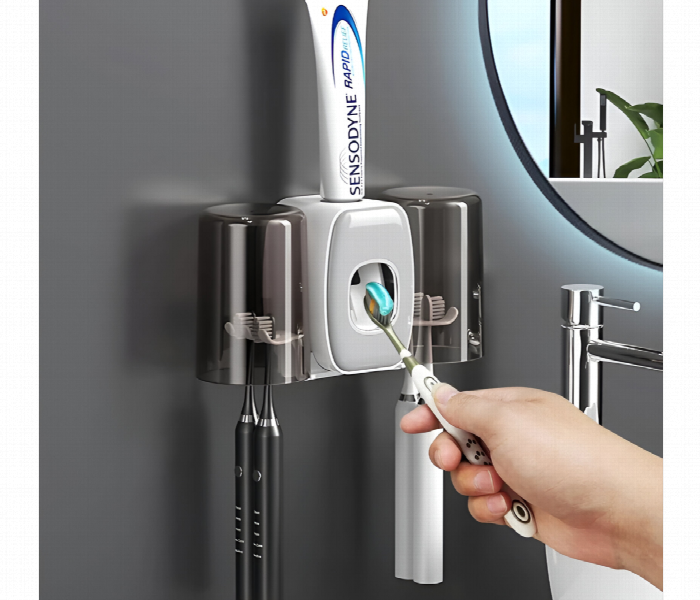 Toothbrush And Toothpaste Holder Compact Bathroom Organizer - Zoom Image 1