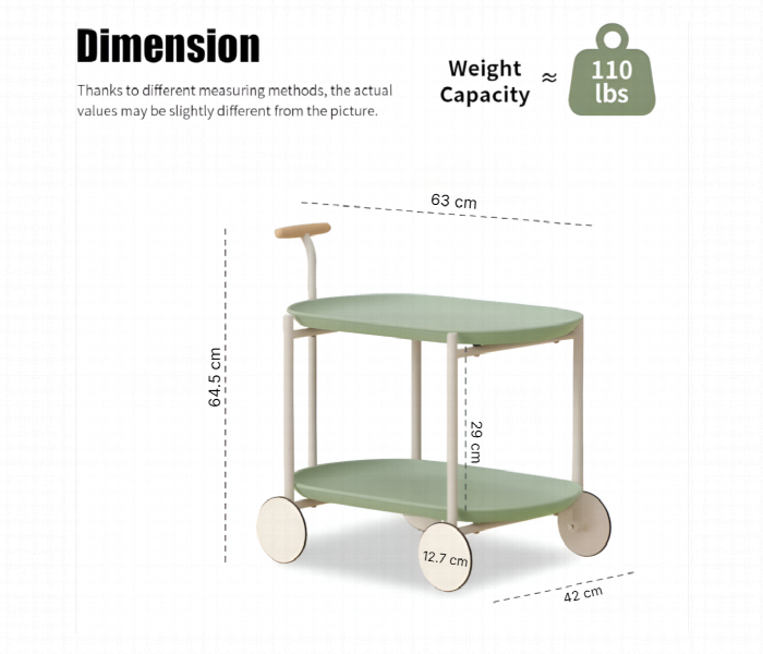 Kitchen 2 Tier Trolley Cart Stylish And Functional Storage Solution - Zoom Image 5