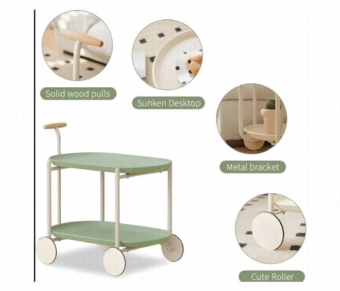 Kitchen 2 Tier Trolley Cart Stylish And Functional Storage Solution - Zoom Image 4
