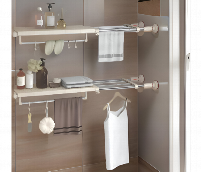 Compact Cupboard Storage Rack Organizer Shelves - Zoom Image 2