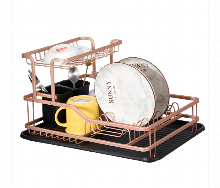 Premium 2 Layer Stainless Steel Dish Drying Rack - Zoom Image 1