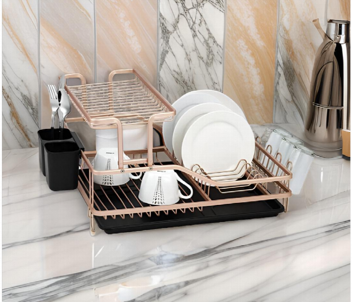 Premium 2 Layer Stainless Steel Dish Drying Rack - Zoom Image 2