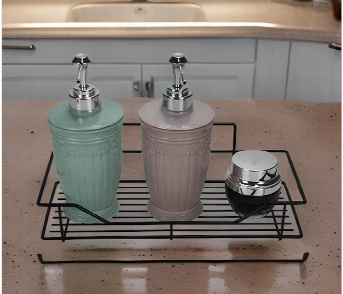 Bathroom Storage Rack Wall Storage Shelves Black - Zoom Image 1