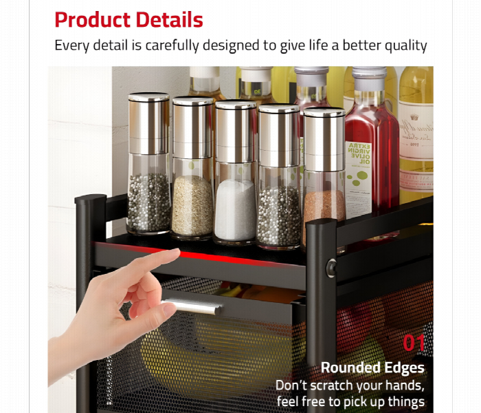 Multi Layer Drawer Kitchen Trolley Rack - Zoom Image 4