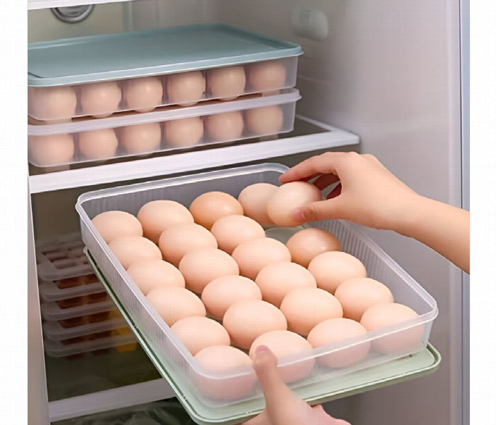 Stackable 24 Egg Storage Box 2 Pack Clear Plastic - Zoom Image 1
