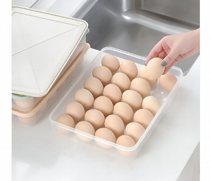 Stackable 24 Egg Storage Box 2 Pack Clear Plastic - Zoom Image 2