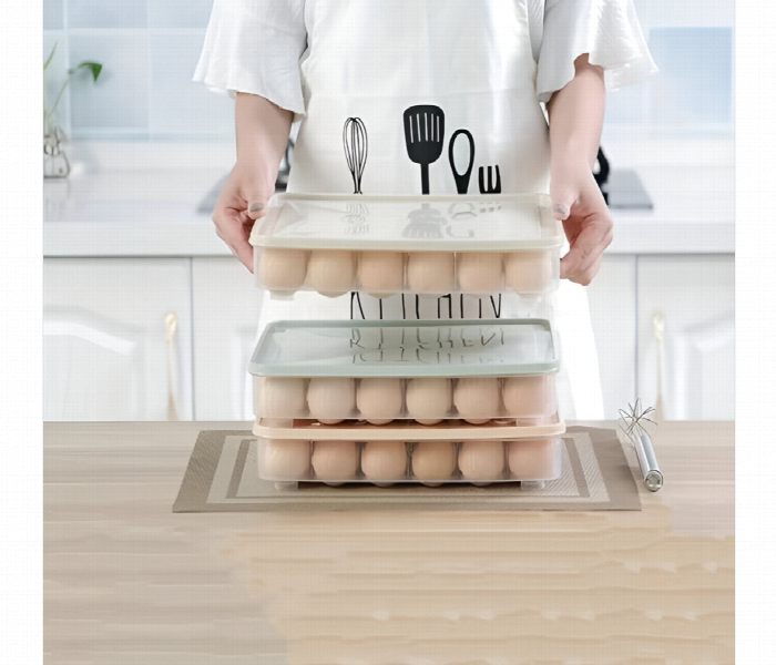 Stackable 24 Egg Storage Box 2 Pack Clear Plastic - Zoom Image 3