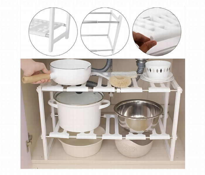Adjustable Under Sink Kitchen Rack Organizer - Zoom Image 3