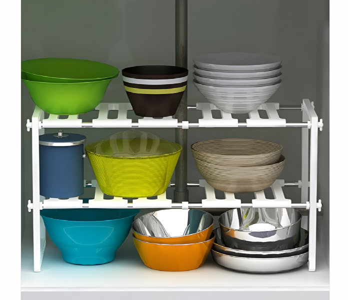 Adjustable Under Sink Kitchen Rack Organizer - Zoom Image 1