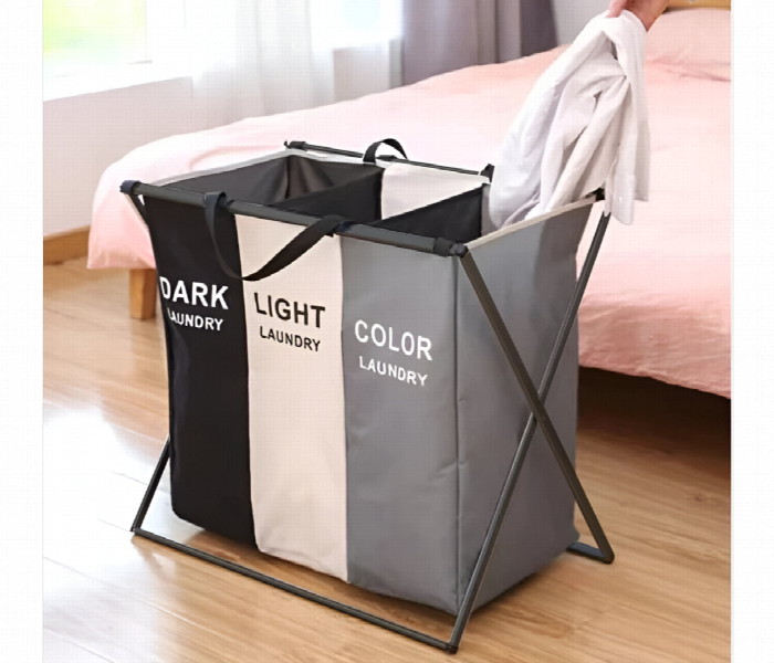 Laundry Basket 3 Sections Organizer Large - Zoom Image 3