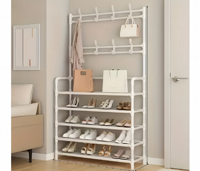 Shoe Rack With Hat Rack Big White - Zoom Image 2