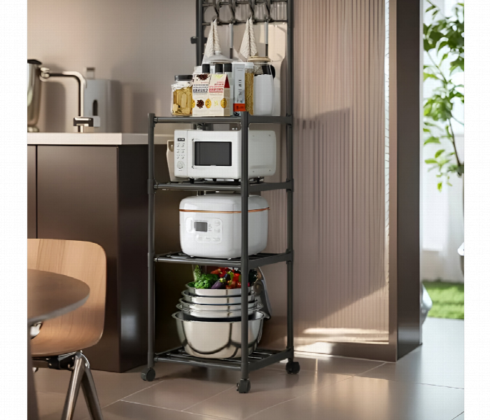 4 Layer Movable Metal Storage Rack With Wheels - Zoom Image 1