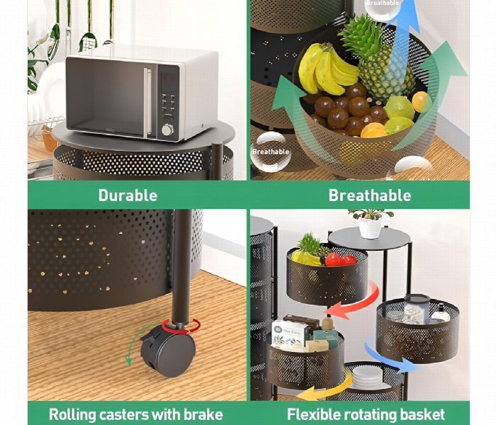 5 Layer Rotating Round Kitchen Storage Rack - Zoom Image 3
