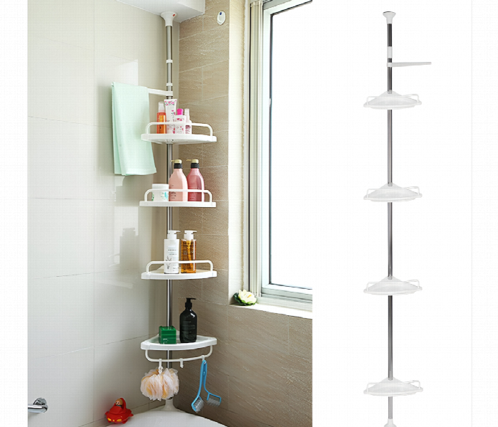 Adjustable Telescopic Bathroom Corner Shelf - Zoom Image 1