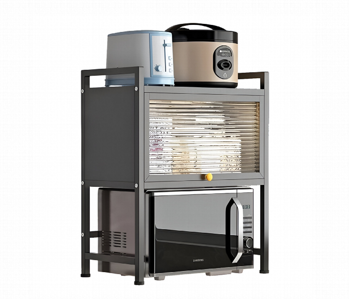 Adjustable Microwave Oven Rack With Storage Door - Zoom Image 4