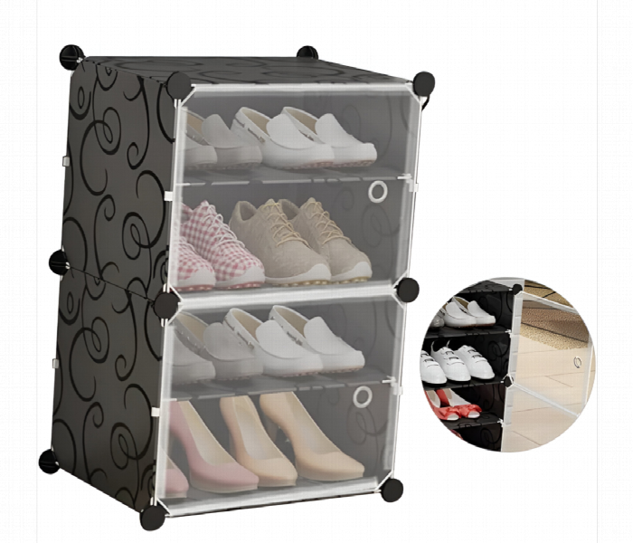 1 Column 4 Layer Shoe Rack With Doors - Zoom Image 3