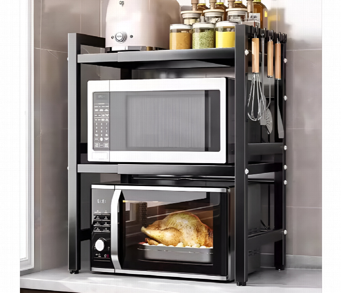 Double Layer Microwave Oven Rack White - Zoom Image 1