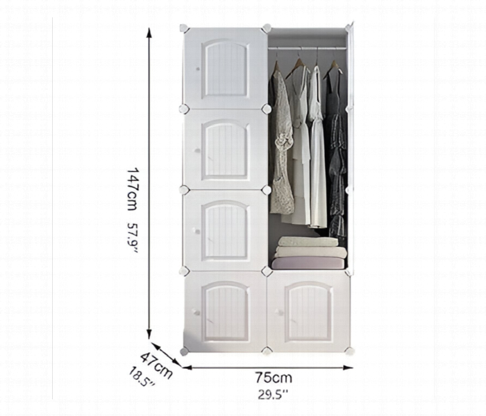 Diy 8 Cube Wardrobe Storage Organizer White - Zoom Image 2