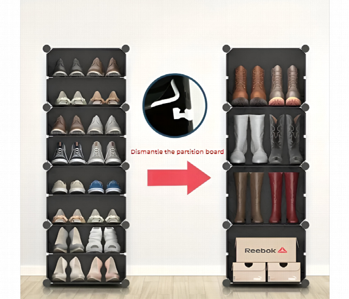 1 Column 8 Layer Shoe Rack With 4 Doors - Zoom Image 2