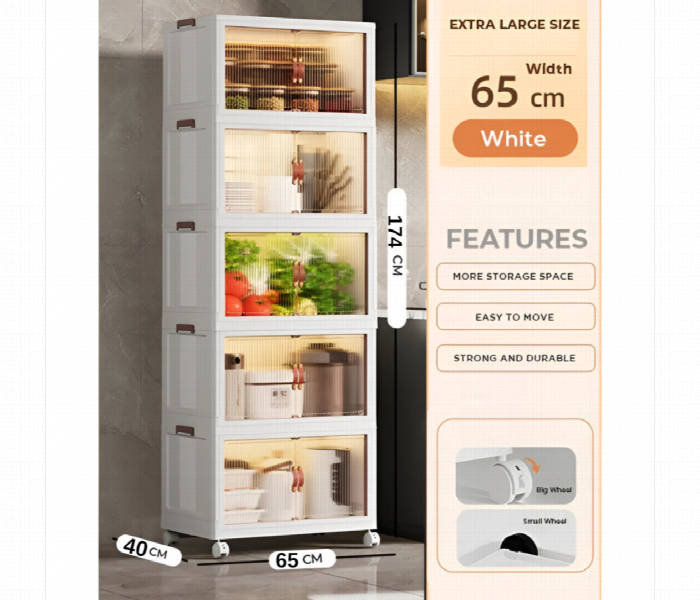5 Layer Foldable Storage Cabinet Space Saving - Zoom Image 5