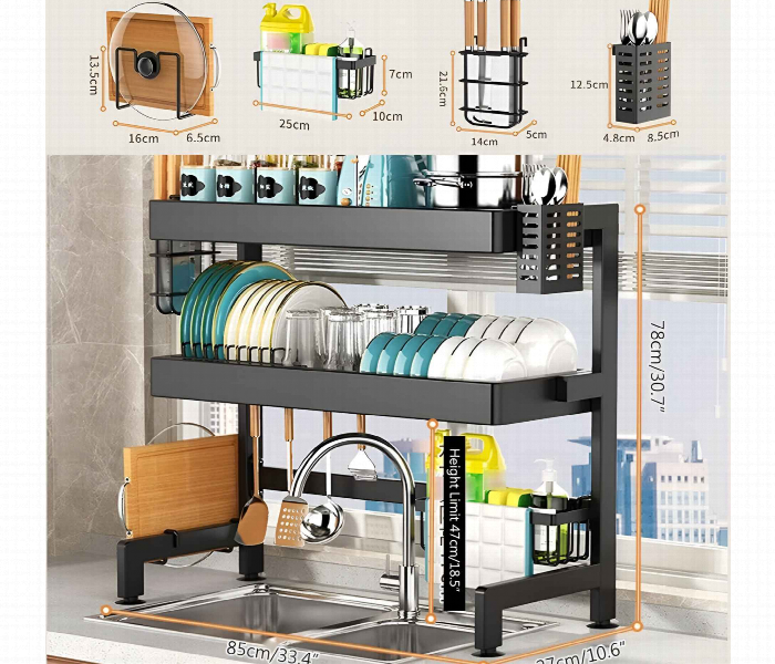 Double Layer Telescopic Kitchen Sink Rack - Zoom Image 3