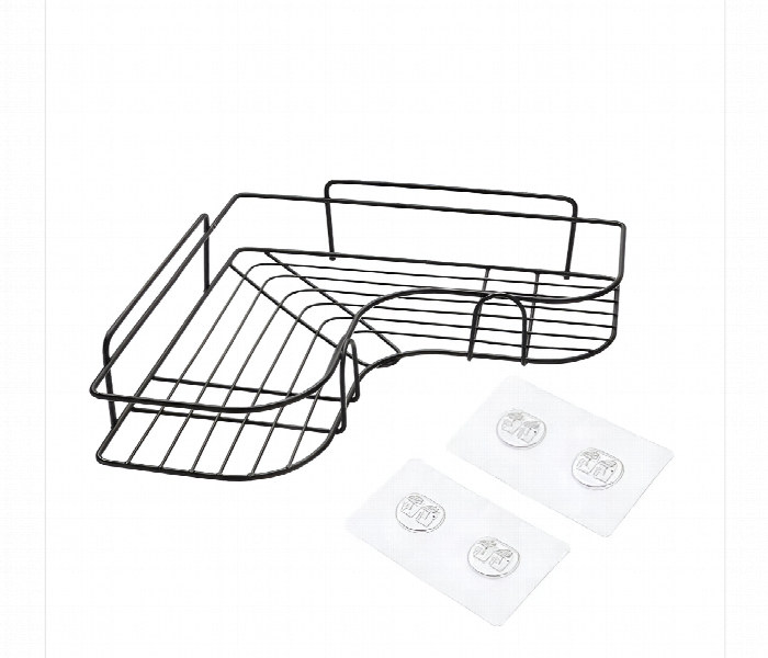 Wall Mounted Corner Shelf With Hooks 1Pc - Zoom Image 2