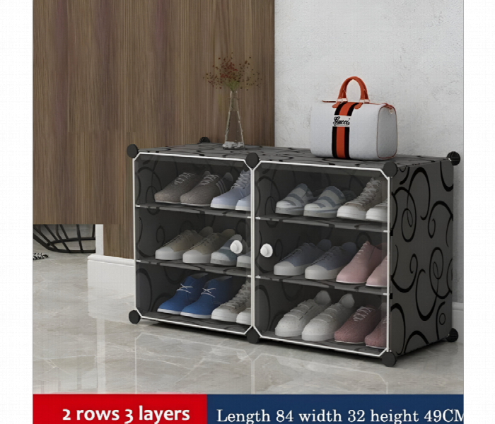 2 Column 3 Layer Shoe Rack Cabinet With 2 Doors - Zoom Image 2