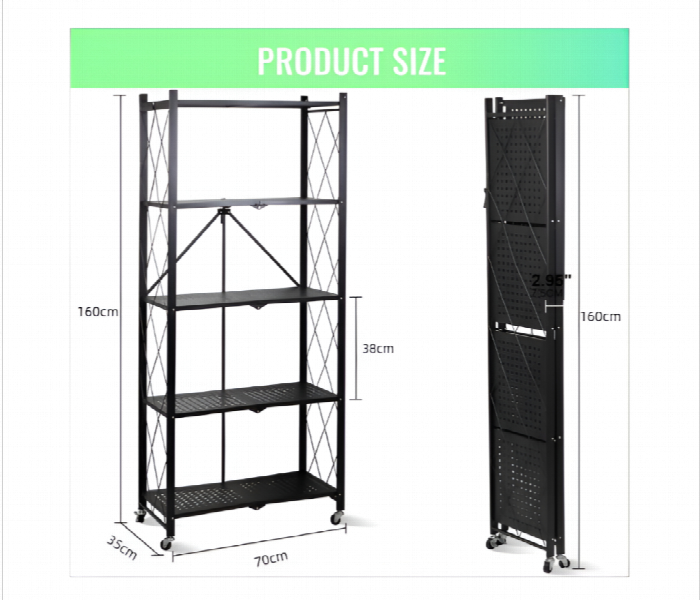 5 Layer Foldable Kitchen Storage Rack - Zoom Image 4