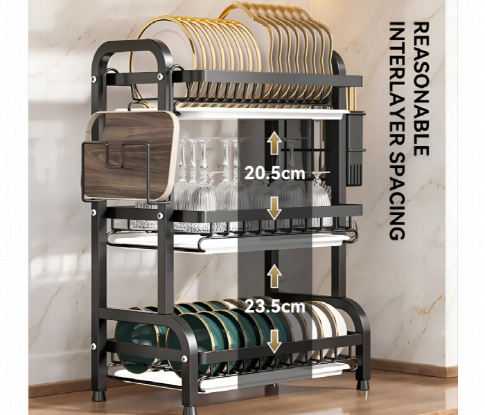 3 Layer Dish Drying Rack With Drip Tray - Zoom Image 4