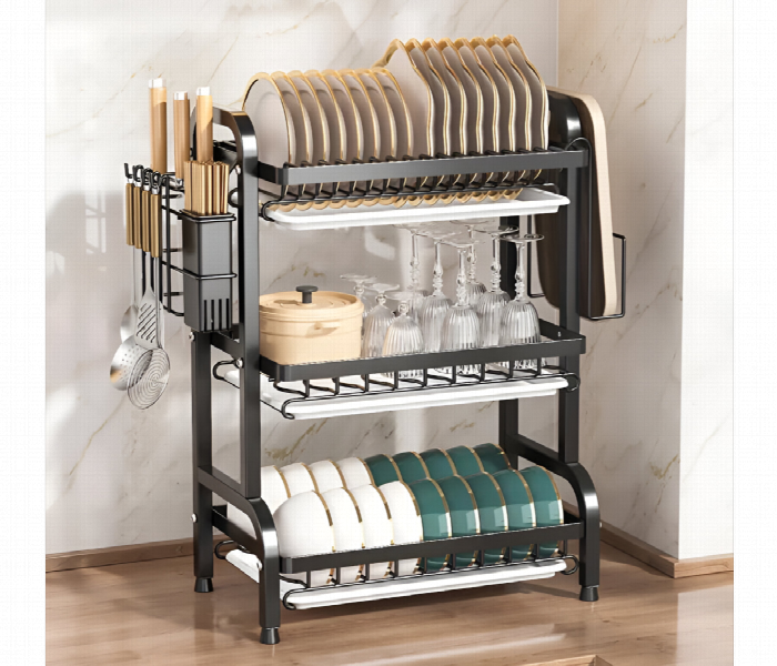 3 Layer Dish Drying Rack With Drip Tray - Zoom Image 1