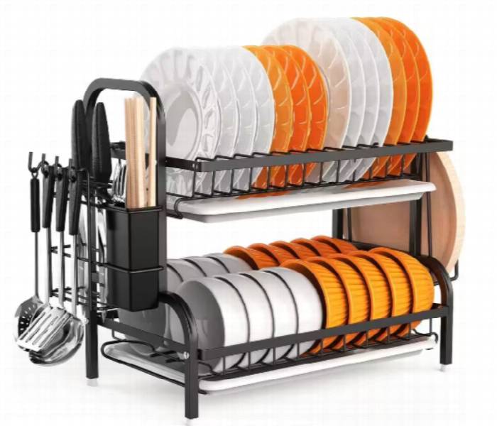 2 Layer Dish Drying Rack With Drip Tray - Zoom Image 3
