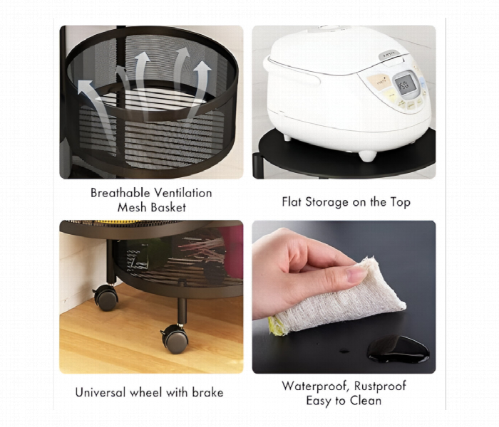 Round Rotating 4 Layer Kitchen Storage Shelf - Zoom Image 2