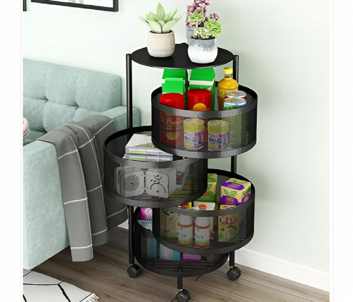 Round Rotating 4 Layer Kitchen Storage Shelf - Zoom Image 3