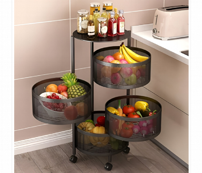Round Rotating 4 Layer Kitchen Storage Shelf - Zoom Image 1