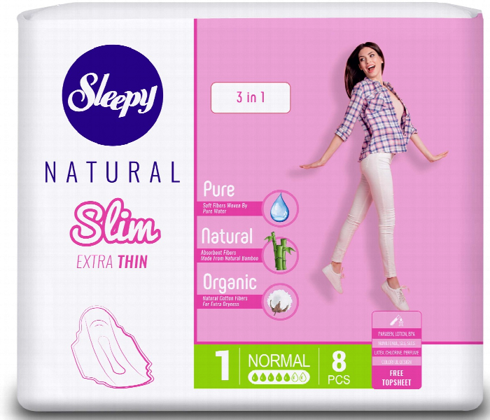 Sleepy Natural Extra Thin Pad 1 Normal 8Pcs - Zoom Image