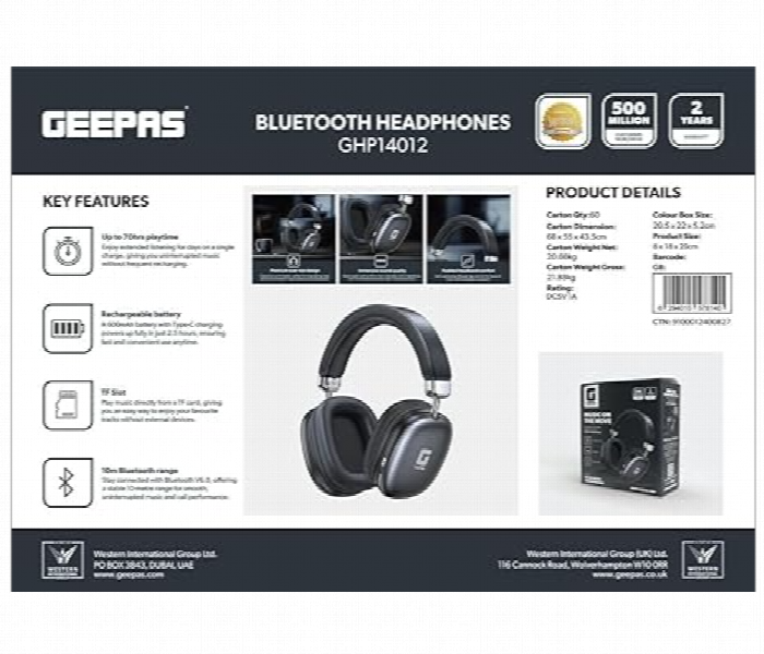 Geepas Ghp14012 Bluetooth Headphones - Zoom Image 6