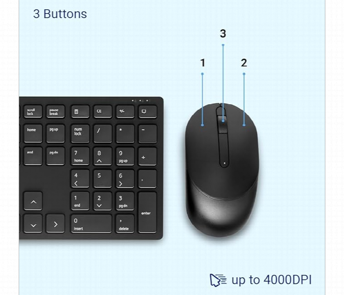 Dell Pro Wireless Keyboard Mouse Km5221W Arabic Combo - Zoom Image 3