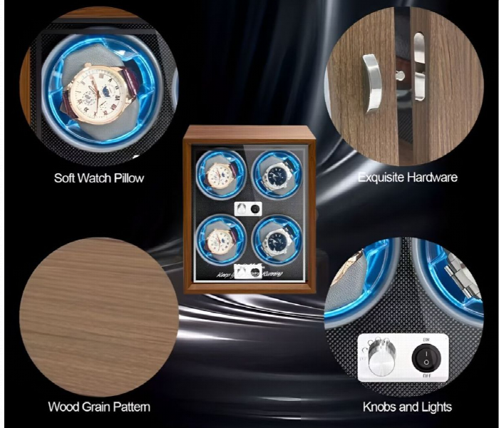Zoejoe Automatic Watch Winder Box Black - Zoom Image 4